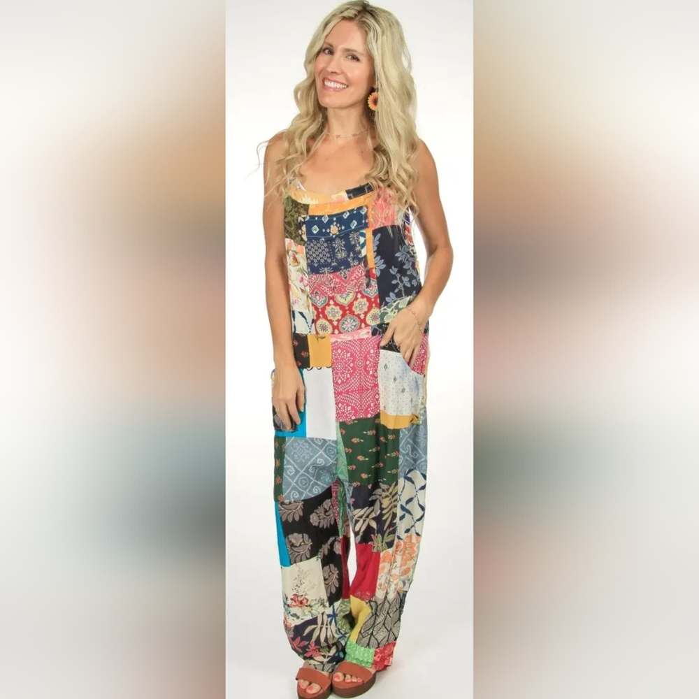 Colorful Patchwork Jumpsuit Patterns Vary
